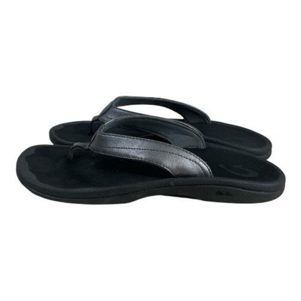 OluKai Women Size 10 Ohana Silver Grey Flip Flop Sandals Beach Comfort Slip On
